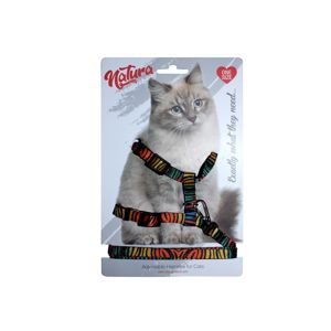 Picture of NATURA ADULT CAT HARNESS - RAINBOW ZEBRA