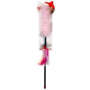 Picture of NATURA PLUSH FEATHERED CAT TOY ROD 45 CM PTC-025