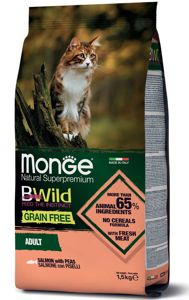 Picture of Monge Cat Bwild Grain Free Adult Salmon With Peas - 1.5 kg