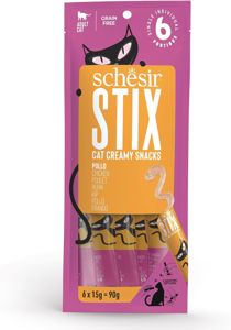 Picture of Schesir Stix Cream Treat Snack - Chicken Flavor - 6x15g