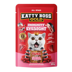 Picture of KATTY BOSS GOLD Tuna Topping  Saba in Jelly wet cat food, immune-boosting formula & eye care, 80 grams