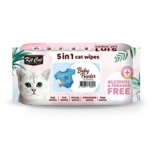 Picture of Kit Cat 5 in 1 Cat Wipes 80pcs (Baby Powder)