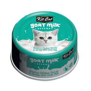 Picture of Kit Cat Boneless Chicken Shreds & Shrimp With Goat Milk 70G.