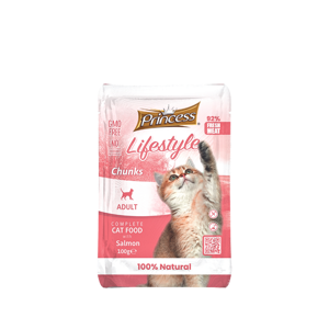 Picture of Princess Life Style Chunks With Salmon Cat Wet Food Pouch 100G