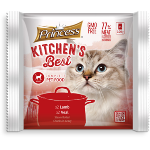 Picture of Complete Cat Food 70% Animal Protein, 2 Pack Lamb, 2 Pack Veal (Gmo Free) Steam Boiled Chunks In Gravy 400G