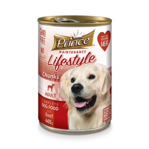 Picture of Prince Life Style Beef Chunk Dog Wet Food 405G