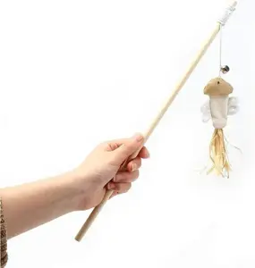 Picture of Cat Teaser Wand Toy with Wooden Rod -02