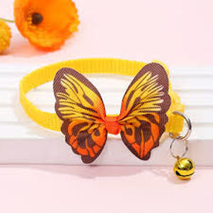 Picture of Vibrant Butterfly Bow Pet Collars - yellow