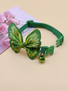 Picture of Vibrant Butterfly Bow Pet Collars - Green