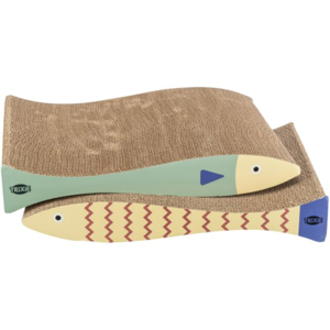 Picture of Scratching Cardboards Fish, Catnip, 2 pcs, 40 × 30 × 11 cm, 2 pcs., Mint/Cream - Trixie