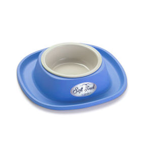 Picture of Soft Touch INOX Small cm. 20 x 20 x3,5 h - soft bowlholder with INOX bowl inside - lt. 0,230.