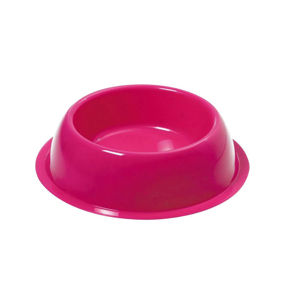 Picture of Silver round pet bowl Ø 19 x 5 h with anti-slide - lt. 0.40