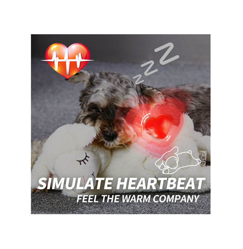 ALL FOR PAWS Little Buddy Heart Beat Schaap – Knuffel Met Hartslag Voor Honden, Tegen Verlatingsangst En Eenzaamheid