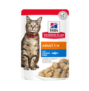 Picture of Hill's Science Plan Tender Chunks in Gravy Adult Wet Cat Food Ocean Fish Pouch