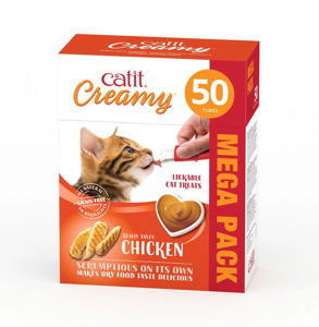 Picture of Catit Creamy Treats Mega Pack Chicken, 50 Tubes Box ( Full Box)