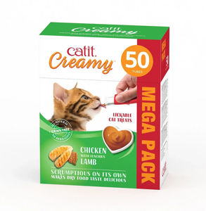 Picture of Catit Creamy Treats Mega Pack Chicken With Lamb, 50 Tubes Box ( Full Box )