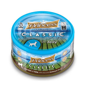 Picture of princess excellence cat food chicken & tuna with rice and Barbeque Duck in jelly 170g