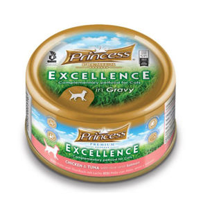 Picture of princess excellence cat food chicken & tuna with rice and salmon 70g