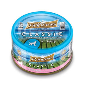 Picture of princess excellence cat food chicken & tuna with rice and Shrimp in jelly 170g