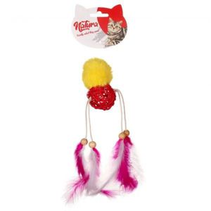 Picture of NATURA FEATHERED PLUSH AND BAMBOO BALL CAT TOY 25 CM PTC-007