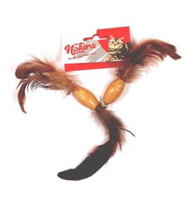 Picture of NATURA FEATHERED WOODEN ELIPTIC 15 CM CAT TOY 2 PCS  PTC-014